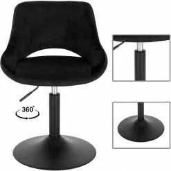 EUGAD Barhocker (4 St), Barstuhl Barsessel Sessel Loungesessel höhenverstellbar Clubsessel Cocktailsessel Drehsessel Samt Sitzhöhe 40–55 cm Schwarz Dunkelgrau, Rosa -Eugad Möbel Einkaufen b23cbaab 7561 44b1 bf1d a247f88a0a06