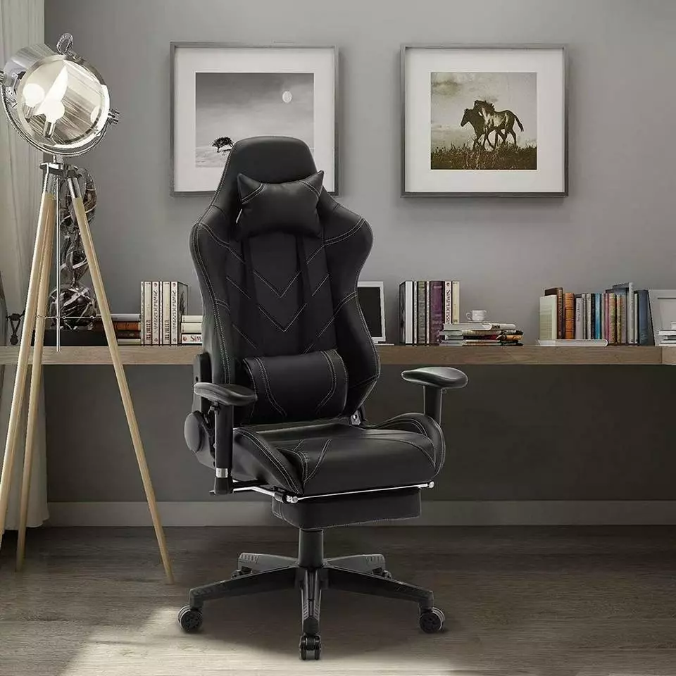 EUGAD Gaming Chair, Bürostuhl, Gaming Stuhl, Kunstleder, mit einstellbaren Armlehnen Rot Blau, Schwarz, Weiß 16 EUGAD Gaming Chair, Bürostuhl, Gaming Stuhl, Kunstleder, mit einstellbaren Armlehnen Rot Blau, Schwarz, Weiß – Bild 16