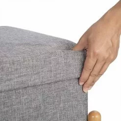 EUGAD Sitzhocker, Polsterhocker Sitztruhe bis 150kg belastbar, mit Stauraum, Deckel Abnehmbar Holzbeine Dunkelgrau Hellgrau -Eugad Möbel Einkaufen b43e813f 8826 5470 b556 875c0c268e71