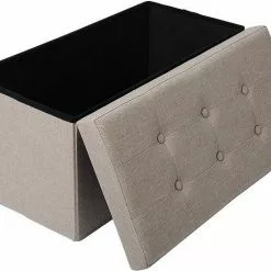EUGAD Sitzhocker, Fußhocker Sitzbank mit Stauraum Deckel Abnehmbar Leinen Dunkelgrau Beige, Cremeweiß -Eugad Möbel Einkaufen b5313070 aceb 5785 ba23 7a607c3cd7d4