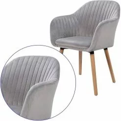 EUGAD Polsterstuhl (2 Stück), Küchenstühle aus Samt mit Arm-Rücklehne -Eugad Möbel Einkaufen b6930668 caa2 56da a17d 1a8f74473950