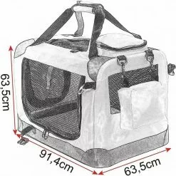 EUGAD Tiertransporttasche, Hundebox faltbar Hundetransportbox Auto Transportbox Reisebox Katzenbox Grau -Eugad Möbel Einkaufen b7099119 d104 5c4f b283 4a2f9e9c4132