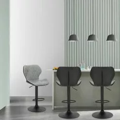 EUGAD Barhocker, 4er-Set mit Rückenlehne aus Kunstleder Metall Braun Anthrazit, Dunkelbraun, Grau -Eugad Möbel Einkaufen b74e997e 118e 45d0 b672 060099e8990e