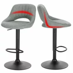 EUGAD Barhocker (2 St), 2er-Set 360° drehbar stufenlos höhenverstellbar mit Rückenlehne aus Kunstleder und Stahl Dunkelbraun Anthrazit, Grau -Eugad Möbel Einkaufen b7557edc 458c 5aa3 82c6 d786c8baeee0