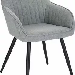 EUGAD Esszimmerstuhl, Küchenstuhl aus Leinen mit Armlehne Dunkelgrau, Hellgrau -Eugad Möbel Einkaufen b7592fce 5169 5d85 8a63 dcea4661d605