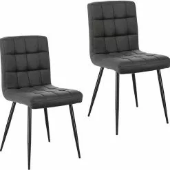 EUGAD Esszimmerstuhl (2 Stück), Polsterstuhl Wohnzimmerstuhl Samtstuhl Sessel mit Rückenlehne, Metallbeine, Sitzfläche aus Samt, Dunkelgrün Blau, Creme, Dunkelgrau, Dunkelgr&uuml;n, Hellgrau, Rosa -Eugad Möbel Einkaufen b7bedd85 5e7a 41ab 8539 aa74c3c8cbcc