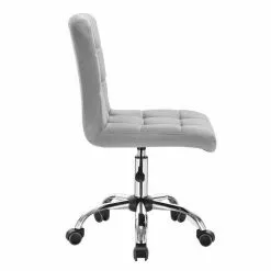 EUGAD Schreibtischstuhl, Arbeitshocker Bürohocker Samt Metall, 360° drehbar, Rosa Hellgrau -Eugad Möbel Einkaufen b7cc2060 efbf 5542 b56e f6b224222b00