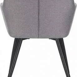 EUGAD Esszimmerstuhl (4 Stück), Wohnzimmerstuhl aus Leinen Polsterstuhl mit Armlehnen und Rückenlehne schwarze Gestell aus Metall Hellgrau Dunkelgrau -Eugad Möbel Einkaufen b8bfedab 147d 5697 8835 8737b65978f5