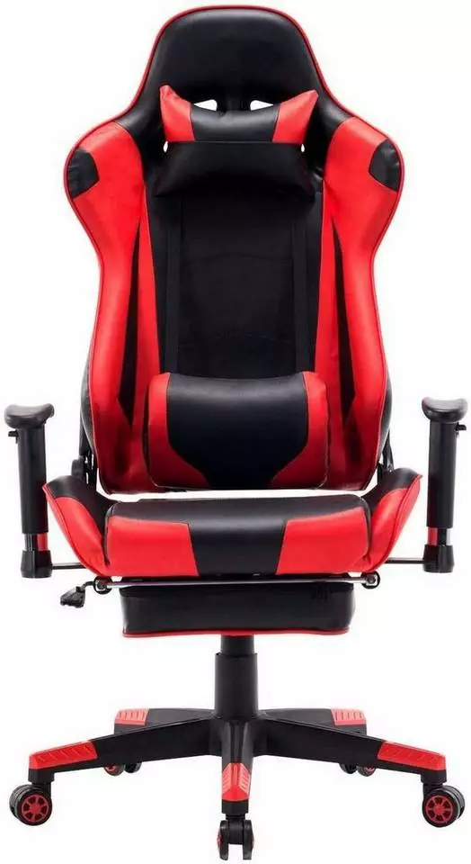 EUGAD Gaming Chair, Bürostuhl Schreibtischstuhl, Kunstleder, mit Ledenkissen Kopfstütze einstellbaren Armlehnen Weiß Grau, Rot, Weiß 14 EUGAD Gaming Chair, Bürostuhl Schreibtischstuhl, Kunstleder, mit Ledenkissen Kopfstütze einstellbaren Armlehnen Weiß Grau, Rot, Weiß – Bild 14