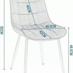 EUGAD Esszimmerstuhl, 6er-Set Küchenstühle Wohnzimmerstuhl mit Rückenlehne, Samt Sitzfläche, Gold Beine Schwarz Dunkelgrün, Grau, Rosa -Eugad Möbel Einkaufen ba80122a 07ef 5f0c b748 736ec1f3faa8