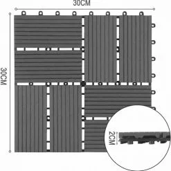 EUGAD WPC-Fliesen, 22 Stück WPC Terrassenfliesen Klickfliesen 30x30cm Coffee Anthrazit, Dunkelgrau, Hellgrau -Eugad Möbel Einkaufen baa8230a 2b5f 5f0a 94a4 e109e6d07f42