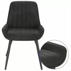 EUGAD Esszimmerstuhl, Polsterstuhl 2er-Set,Sitzfläche aus Stoffbezug Anthrazit, Dunkelbraun, Dunkelgrau -Eugad Möbel Einkaufen baf19c16 8e0f 5d3e 9fb6 ff836c21071d