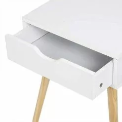 EUGAD Nachttisch, Beistelltisch mit Schublade Nachtkommode, Holzbeine MDF, Grau Wei&szlig; -Eugad Möbel Einkaufen bb653716 cefc 5c7c b6f6 360a15d5ac6c