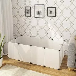 EUGAD Freigehege, Freigehege für Kaninchen Hasen Meerschweinchen Welpenauslauf DIY, 12 Platten 145 x 75 x 46 cm Grau, Schwarz, Transparent, Weiß -Eugad Möbel Einkaufen bb6a713c d35f 475f a6cc 1abd002e35ec