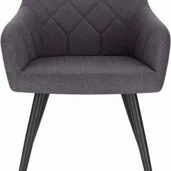 EUGAD Esszimmerstuhl, Polsterstuhl Leinen,mit Armlehnen Metallbeinen Dunkelgrau, Hellgrau -Eugad Möbel Einkaufen bbe39b23 2d06 57dd 84ed b8778fc6df45