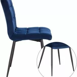 EUGAD Esszimmerstuhl (4 Stück), Polsterstuhl Wohnzimmerstuhl Samtstuhl Sessel mit Rückenlehne, Metallbeine, Sitzfläche aus Samt, Blau Creme, Dunkelgrau, Hellgrau, Rosa -Eugad Möbel Einkaufen bc340bbb 4323 4ef3 a198 d179ced707be