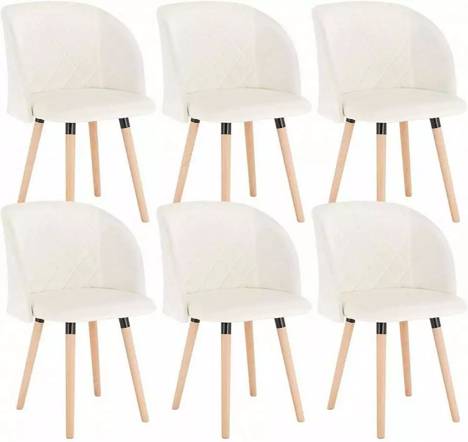 EUGAD Esszimmerstuhl, 6er-Set Esszimmerstuhl Küchenstuhl Samt Massivholz Cremeweiß Cremeweiß, Rosa 1 EUGAD Esszimmerstuhl, 6er-Set Esszimmerstuhl Küchenstuhl Samt Massivholz Cremeweiß Cremeweiß, Rosa