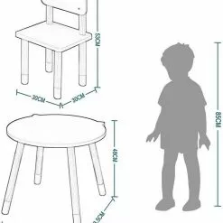 EUGAD Sitzgruppe, Kindertisch mit Stühle, 3tlg. Kindersitzgruppe Kindermöbel, 1 Kindertisch und 2 Kinderstühlen Tischset rund in Katzenform aus MDF und Kiefernholz im Kinderzimmer, Weiß -Eugad Möbel Einkaufen bcee06cc a84f 5623 83c6 b724c554334b