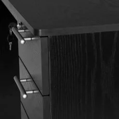 EUGAD Schreibtisch, Computertisch Bürotisch mit 3 Schubladen und Schloss Holz Schwarz -Eugad Möbel Einkaufen bcf2f353 0a8d 5929 9828 37fc4179bcca