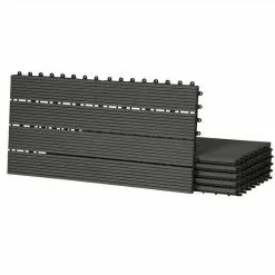 EUGAD WPC-Fliesen, WPC Fliesen Klickfliesen in Holzoptik 12 Stücke für 2m² Coffee Anthrazit, Grau, Hellgrau, Braun -Eugad Möbel Einkaufen bcfe435d d555 5832 a606 b464e8f8bd08