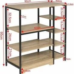 EUGAD Küchenregal, Küchenregal Mikrowellenhalter Bäckerregal Standregal Multifunktionales Regal MDF Metall 90x40x95cm, Hell Eiche 8 EUGAD Küchenregal, Küchenregal Mikrowellenhalter Bäckerregal Standregal Multifunktionales Regal MDF Metall 90x40x95cm, Hell Eiche -Eugad Möbel Einkaufen bd16986a 29f3 596c a00b 89cae6147175