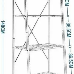 EUGAD Bücherregal, Standregal Bücherregal Metallregal Leiterregal Stufenregal Multifunktionale Regal Industrie Design MDF Metall Schwarz+schwarzer Marmor Golden+Weißer Marmor, Vintage -Eugad Möbel Einkaufen bd601782 3927 54d2 969c ec21c3319f77