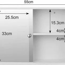 EUGAD Spiegelschrank Hängeschrank Badschrank mit Ablage aus Holz 56 x 36 x 14 cm weiß -Eugad Möbel Einkaufen bda9407a 34c2 5149 956f 98e1ef77363d