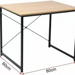 EUGAD Schreibtisch, Computertisch Esstisch Holz Stahl 80x60x70 cm Holz Vintage+schwarz Hell Eiche+schwarz, Hell Eiche+weiß, Marmor+schwarz -Eugad Möbel Einkaufen bed43be5 a9bf 5ad9 a6a9 c4556752ff6a