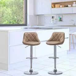 EUGAD Barhocker, 2er-Set Barstühle, höhenverstellbar, 360°drehbar Weiß Bordeaux, Cremewei&szlig;, Grau, Khaki, Rot, Schwarz, Wei&szlig; -Eugad Möbel Einkaufen bf39270e 0866 5c8d ac45 c83671683a47