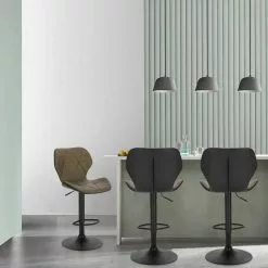 EUGAD Barhocker (2 St), 2er-Set höhenverstellbar und drenbar mit Rückenlehne aus Kunstleder Stahl Grau Anthrazit, Braun, Dunkelbraun -Eugad Möbel Einkaufen bffaafd6 90c0 541a 8e72 fca47a270798