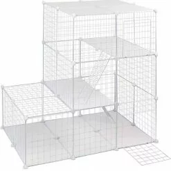 EUGAD Freigehege, Freigehege Kaninchen mit Stauraum Hasen Meerschweinchen Welpenauslauf Laufgitter mit Tür&Treppe DIY Schwarz 48 Platten (35x35cm/Platte) 110x 75 x 110 cm 13 EUGAD Freigehege, Freigehege Kaninchen mit Stauraum Hasen Meerschweinchen Welpenauslauf Laufgitter mit Tür&Treppe DIY Schwarz 48 Platten (35x35cm/Platte) 110x 75 x 110 cm -Eugad Möbel Einkaufen c032789b c36e 4d58 9db4 fc62091fd603