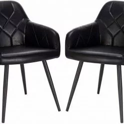 EUGAD Esszimmerstuhl, 2er-Set Esszimmerstuhl aus Kunstleder Metallbeine Dunkelbraun Schwarz -Eugad Möbel Einkaufen c08630a9 0f04 5ee8 bc87 1af93377ca3d