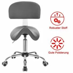 EUGAD Arbeitshocker (1er-Set), Sattelhocker mit Rückenlehne gepolstert höhenverstellbar aus Kunstleder Schwarz Grau, Wei&szlig; -Eugad Möbel Einkaufen c0b670a4 3e64 5afc a092 9a36031889a0