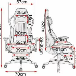 EUGAD Gaming-Stuhl (1 Stück), Racing Stuhl mit Fußstütze Racing Stuhl Drehstuhl Bürostuhl Schreibtischstuhl PC Stuhl mit Wippfunktion Höhenverstellbar Kunstleder Rot Grau, Wei&szlig; -Eugad Möbel Einkaufen c145187f 0e3c 5b69 9fc7 feb96a6ee345