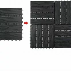 EUGAD WPC-Fliesen, 22 Stück WPC Terrassenfliesen 30x30cm Holzstruktur Coffee Anthrazit, Dunkelgrau, Hellgrau -Eugad Möbel Einkaufen c278f487 a940 5c6f bc3b 66ab2e748228
