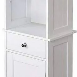 EUGAD Hochschrank Badschrank Eckschrank, Breite/Höhe: 23/165 cm, Holz, mit 1 Schubkasten