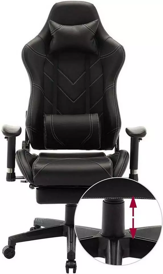 EUGAD Gaming Chair, Bürostuhl, Gaming Stuhl, Kunstleder, mit einstellbaren Armlehnen Rot Blau, Schwarz, Weiß 19 EUGAD Gaming Chair, Bürostuhl, Gaming Stuhl, Kunstleder, mit einstellbaren Armlehnen Rot Blau, Schwarz, Weiß – Bild 19