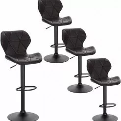 EUGAD Barhocker, 4er-Set mit Rückenlehne aus Kunstleder Metall Braun Anthrazit, Dunkelbraun, Grau -Eugad Möbel Einkaufen c43c72c4 a441 5c28 b2ca f3e34013a3ee