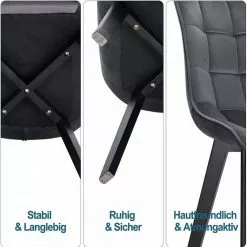 EUGAD Esszimmerstuhl (1 Stück), Wohnzimmerstuhl mit Rückenlehne, Polsterstuhl Küchenstuhl Weich Samt und Holz für ESS- und Wohnzimmer Dunkelgrau Dunkelgrün, Rosa, Schwarz 39 EUGAD Esszimmerstuhl (1 Stück), Wohnzimmerstuhl mit Rückenlehne, Polsterstuhl Küchenstuhl Weich Samt und Holz für ESS- und Wohnzimmer Dunkelgrau Dunkelgrün, Rosa, Schwarz -Eugad Möbel Einkaufen c61a0cf8 31fd 5a11 be49 68d455e71642