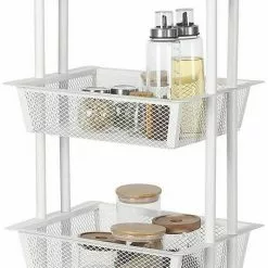 EUGAD Beistellwagen »0030CC«, Rollwagen Küchewagen 3 Gitterkörbe, Rolle mit Bremse 40x76x30 cm Weiß -Eugad Möbel Einkaufen c75911ae 52a6 511e b292 3c1686354abf