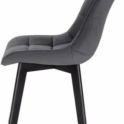 EUGAD Esszimmerstuhl (2 Stück), Wohnzimmerstuhl mit Rückenlehne, Polsterstuhl Küchenstuhl Weich Samt und Holz für ESS- und Wohnzimmer Schwarz Dunkelgrau, Dunkelgrün, Rosa -Eugad Möbel Einkaufen c7b74574 bd99 41a8 8c83 f9b1490652dc