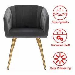 EUGAD Esszimmerstuhl (4 Stück), 4er-Set Esszimmerstuhl Polsterstuhl aus Samt Dunkelgrün Dunkelgrau, Dunkelgr&uuml;n, Rosa, Schwarz -Eugad Möbel Einkaufen c8090769 84f1 4e0a 8d56 648566aaf5a0