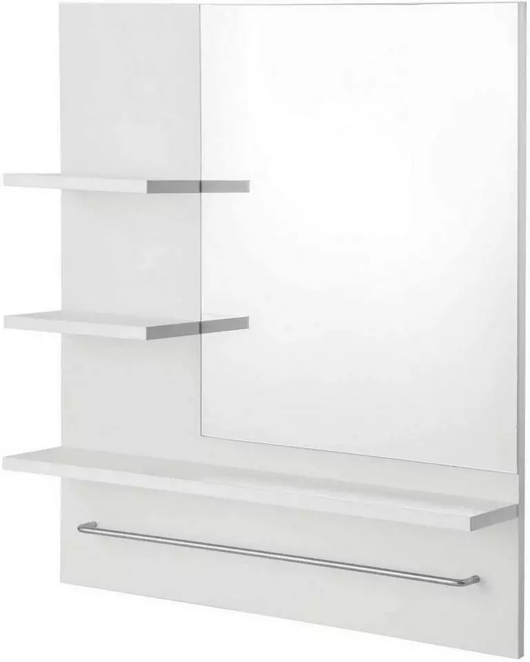 EUGAD Spiegelschrank Hängeschrank mit 3 Ablagen Weiß 1 EUGAD Spiegelschrank Hängeschrank mit 3 Ablagen Weiß