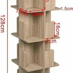 EUGAD Bücherregal, Raumteiler Standregal 360° frei drehbar, mit 4 Ebenen, MDF, Natur 8 EUGAD Bücherregal, Raumteiler Standregal 360° frei drehbar, mit 4 Ebenen, MDF, Natur -Eugad Möbel Einkaufen c9afe72b 6b26 55a8 97c7 a2a69716117b