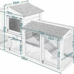 EUGAD Tierhaus »0034HT«, Hasenstall Kaninchenstall Kleintierstall, mit Treppe Wetterfest Doppelstöckig, Hellbraun -Eugad Möbel Einkaufen ca1d80dc e46f 56cf b7c3 fc4f4ef6521b
