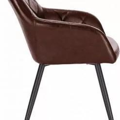 EUGAD Esszimmerstuhl, 4er-Set Esszimmerstuhl aus Kunstleder Metallbeine Dunkelbraun Schwarz -Eugad Möbel Einkaufen ca44e75b 61d1 5e2c a955 829755f1d663