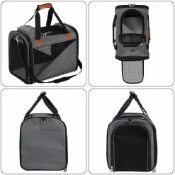 EUGAD Tiertransporttasche bis 8,00 kg, Katzentragetasche Hundetragetasche Schultertasche Haustiertasche Faltbare Transporttasche Reisetasche Traglast Oxford mit Schultergurt Grau 45x30x35cm -Eugad Möbel Einkaufen cabcd43c f7b6 414e a323 15af12feb282