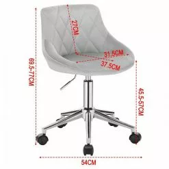 EUGAD Schreibtischstuhl (1 Stück), Bürohocker Rollhocker mit Rollen, Samt, höhenverstellbar, Rosa Dunkellgrau, Hellgrau -Eugad Möbel Einkaufen cbc3508d 7362 56e9 8879 93ea0312edbc