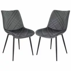 EUGAD Esszimmerstuhl (2 Stück), Küchenstuhl, Polsterstuhl Stuhl,Wohnzimmerstuhl ohne Armlehne, Metallbeine, Samt, Hellgrau Dunkelgrau, Schwarz -Eugad Möbel Einkaufen cbe0e03b c4c4 4a50 8caa 063286ddd38c