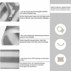 EUGAD Sonnensegel »0192ZYF«, Sonnenschutz HDPE Wasserdurchlässig UV-Schutz -Eugad Möbel Einkaufen cbf28773 5d4e 5c79 a67f 3f1801ca056b